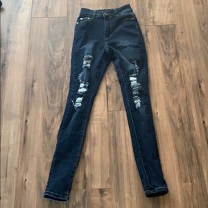 High waisted skinny jeans